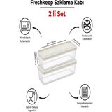 2'li Saklama Kabı 1,3 Litre Derin Dondurucu Mikrodalga Uyumlu - Şampanya