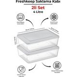 2'li Saklama Kabı 4 Litre Derin Dondurucu Mikrodalga Uyumlu - Ekru
