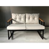2'li Sallanan Sandalye Tv Koltuğu Çok Renkli Keten Kumaşlı Metal Gövde ile 120x65 cm Konforlu Tasarım