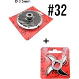 2'li Salvador 32# Kıyma Makinası Ayna Bıçak Seti (Paslanmaz) 3,5mm
