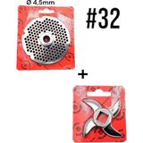 2'li Salvador 32# Kıyma Makinası Ayna Bıçak Seti (Paslanmaz) 4,5mm