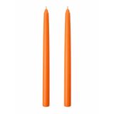 2’li Şamdan Turuncu Mum Seti 25 cm – Dekoratif İnce Şamdan Mum, Kokusuz Parafin Wax,%100 Pamuk Fitil, El Döküm, Uzun Süre Yanma (~10 Saat), Şık Sofra, Davet, Nişan, Düğün ve Ev Dekorasyonu İçin Zarif