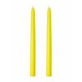 2’li Sarı Şamdan Mum Seti 25 cm – Dekoratif İnce Şamdan Mum, Kokusuz Parafin Wax,%100 Pamuk Fitil, El Döküm, Uzun Süre Yanma (~10 Saat), Şık Sofra, Davet, Nişan, Düğün ve Ev Dekorasyonu İçin Zarif