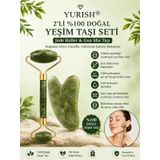 2'li Set %100 Doğal Yeşim Taşı - Kalp Gua Sha Cilt Masaj Aleti Yüz Masaj Aleti
