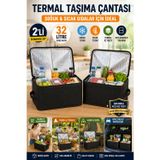 2'Li Set 32 Litre Termal Taşıma Çantası Araç Bagaj Organizeri Katlanabilir Soğuk Sıcak Saklama Çanta