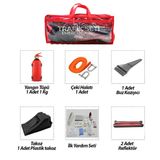 2Li Set 4 Gen Çanta 7Pcs + 38Pcs Oto Trafik Seti + İlk Yardım Seti Yangın Tüpü=1Kg 2Pcs Reflektör Bez Kemer Çekme Halat=2.9Mt Araç Takoz Buz Kazıma Set Çantası (5690)