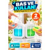 2'Li Set 400 Ml Tezgâh Üstü Sıvı Sabunluk Şeffaf Hazneli Banyo Mutfak Bulaşık Deterjanlık Takımı Byz