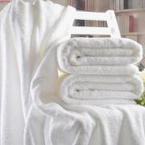 2'li Set 90X150 (650GR/ADET) Çift Kat Çift Dikiş %100 Pamuk Ev ve Otel Banyo Havlusu - 90 x 150 cm - Beyaz