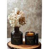 2li Set Amber Siyah Etiket Dekoratif Cam Şişe Vazo Kavanoz 150ML(ÇİÇEKSİZ) Amber Mum(Kokusuz) 100CC - 1 Adet