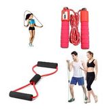 2'li Set Antrenman Sayaçlı Sünger Saplı Atlama İpi Pilates Egzersiz Direnç Lastiği