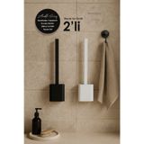 2li Set Beyaz Ve Siyah Renk Silikon Tuvalet Fırçası Set Bükülebilir Pratik Silikon Wc Klozet Fırçası