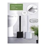2Li Set Beyaz Veya Asorti Renk Silikon Tuvalet Fırçası Set Bükülebilir Pratik Wc Fırçası