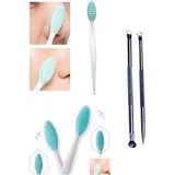 2li Set Burun Siyah Nokta Cilt & Yüz Temizleyici Temizleme Fırça Dudak Peeling & ve 2'li Komedon