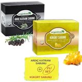 2'li Set Doğal Ardıç Katranı Sabunu ve Kükürt Sabunu Kaşıntı Karşıtı Sabun Seti