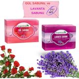 2'li Set Doğal Gül Sabunu ve Lavanta Sabunu - Option-1