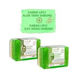 2'li Set Doğal Kabak Lifli Aloe Sabunu ve Kabak Lifli Çay Ağacı Sabunu - Option-1