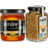 2li Set Engür Organik Süzme Çiçek Ham Bal 250 gr +Engür Organik Polen 100 gr - 455 gr