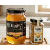 2li Set Engür Organik Süzme Çiçek Ham Bal 470 gr +Engür Organik Polen 100 gr - 455 gr