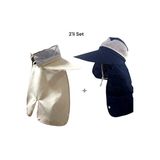 2'li Set Geniş Siperli Enseli Güneş Şapkası Fileli Yazlık Kadın Erkek Outdoor Şapka