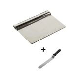 2li Set Hamur Şekillendirici Eğik Pasta Spatulası +metal Hamur Kesici Kazıyıcı Spatula Renkli
