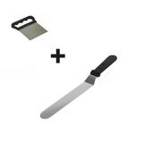 2li Set Hamur Şekillendirici Eğik Pasta Spatulası ve Metal Hamur Kesici Kazıyıcı Spatula