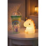 2'Li Set Işıklı Renkli Unicorn Figürlü Gece Lambası & Pipetli Boncuk Detylı Suluk Bardak Yeşil 450ML
