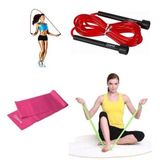 2'li Set Kondisyon Fitnes Spor Uzunluğu Ayarlanabilir Atlama Ipi Pilates Egzersiz Direnç Spor Bandı