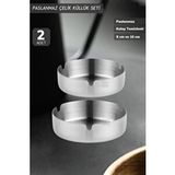 2’li Set Küllük Paslanmaz Çelik Kül Tablası Sigara Küllüğü 8 ve 10 Cm