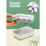 2li Set Mini Buz Kalıbı Silikon Buzluk 6 Bölmeli Kare Desenli Buz Küpü Yeşil-Gri BPA Free
