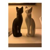 2'li Set Modern Kedi Biblo, 22 Cm Siyah Beyaz Dekoratif Kedi figürü, Pinterest Obje, wqv3