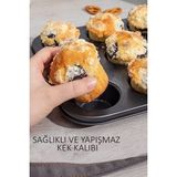 2'li Set Muffin Kalıbı 12LI Fırın Mini Kek Browni Kekstra Kalıbı Cupcake Ülü - 1 Ay
