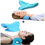 2'li Set Oval ve Düz Boyun Yastığı Masajı Gevşetici Traksiyon Cihazı Servikal Omurga Düzeltici Fıtık