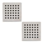 2’li Set Paslanmaz Çelik Kare Delikli Banyo Yer Süzgeç Izgarası Üst Kapak – 10x10 cm Süzgeçlerle Uyumlu Dayanıklı Yedek Kapak
