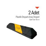 2'li Set Plastik Oto Park Araç Stoperi 60 Cm Siyah-sarı Kompakt Model-689