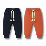 2li Set Premıum Alt Eşofman%100PAMUK 0-3AY/3 Yaş Arası Kız Erkek Bebek Unisex (50, Siyah-Kiremit, 3-6 Ay)
