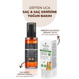 2'li Set Saç & Saç Derisi Onarıcı Serum, Keratin, Kolajen, Biberiye Ve 7 Aktifli Saç Bakım Kompleksi