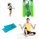 2'li Set Sayaçlı Sünger Saplı Atlama İpi Yoğa Aerobik Egzersiz Direnç Pilates Bandı