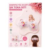 2'li Set Unicorn Figürlü Işıltılı Tül Fiyonk Kız Çocuk Saç Tokası - 3 Farklı Seçenek asel h4
