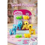 2'li Sevimli Pony At Seti - Toka Aksesuarlı Renkli Figür Oyuncak