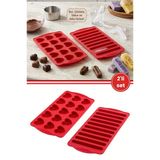 2’Li Silikon Kalp Ve Çubuk Kalıbı Seti, Kalp + Çubuk Buz Çikolata Sabun Silikon Kalıbı Seti Bpa Free