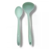 2'Li Silikon Set 1 Adet Kepçe 1 Adet Silikon Kaşık(27.5Cm) Açık Yeşil