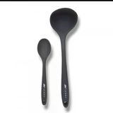2'Li Silikon Set 1 Kepçe 1 Kaşık (20Cm) Gri