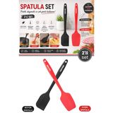 2’Li Silikon Spatula Seti, Tek Parça Yapışmaz Pasta Krema Çikolata Karıştırma Sıyırma Spatula Seti