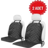 2’li Sıvı Geçirmez Oto Ön Koltuk Koruyucu Kılıf Seti 55X130 cm Araba Araç Evcil Hayvan Koltuk Örtüsü - Siyah