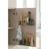 2'Li Siyah Dolap Kapağı Yapışkanlı Raf Seti – Mutfak & Banyo Düzenleyici Metal Organizer