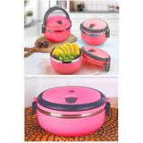 2'Li Sızdırmaz Yemek Termosu Sefer Tası Saklama Kabı 0,75 Lt, Açık Pembe / Gri (Teşhir)