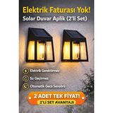 2’li Solar Duvar Aplik Güneş Enerjili IP44 Su Geçirmez Sensörlü Bahçe Balkon Lambası Kolay Kurulum