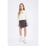 2'li Takım Baskılı Sweatshirt Şort Etek Kız Çocuk D9232A825SP, 13-14 Yaş