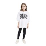 2'li Takım Baskılı Sweatshirt Uzun Tayt Kız Çocuk, 7-8 Yaş, D6453A8NS, Beyaz-WT34, kız-çocuk