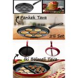 2'Li Tava Seti Pankek Ve Cingöz Tava Set Kahvaltı Ve Bölmeli Köfte Tavası Ramazan Özel Iftar Sahur